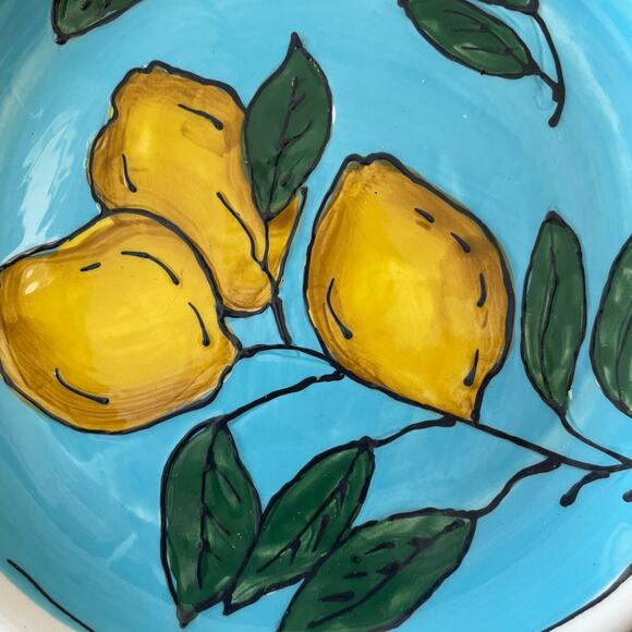 Blue Sky Clayworks Lemon Sky Side Plates 8in Set of 4 Blue & Yellow NEW - Picture 3 of 13